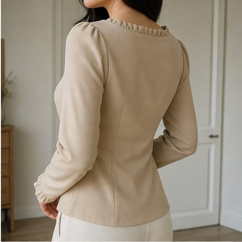 Sand Button Blouse - Picture 3 of 6